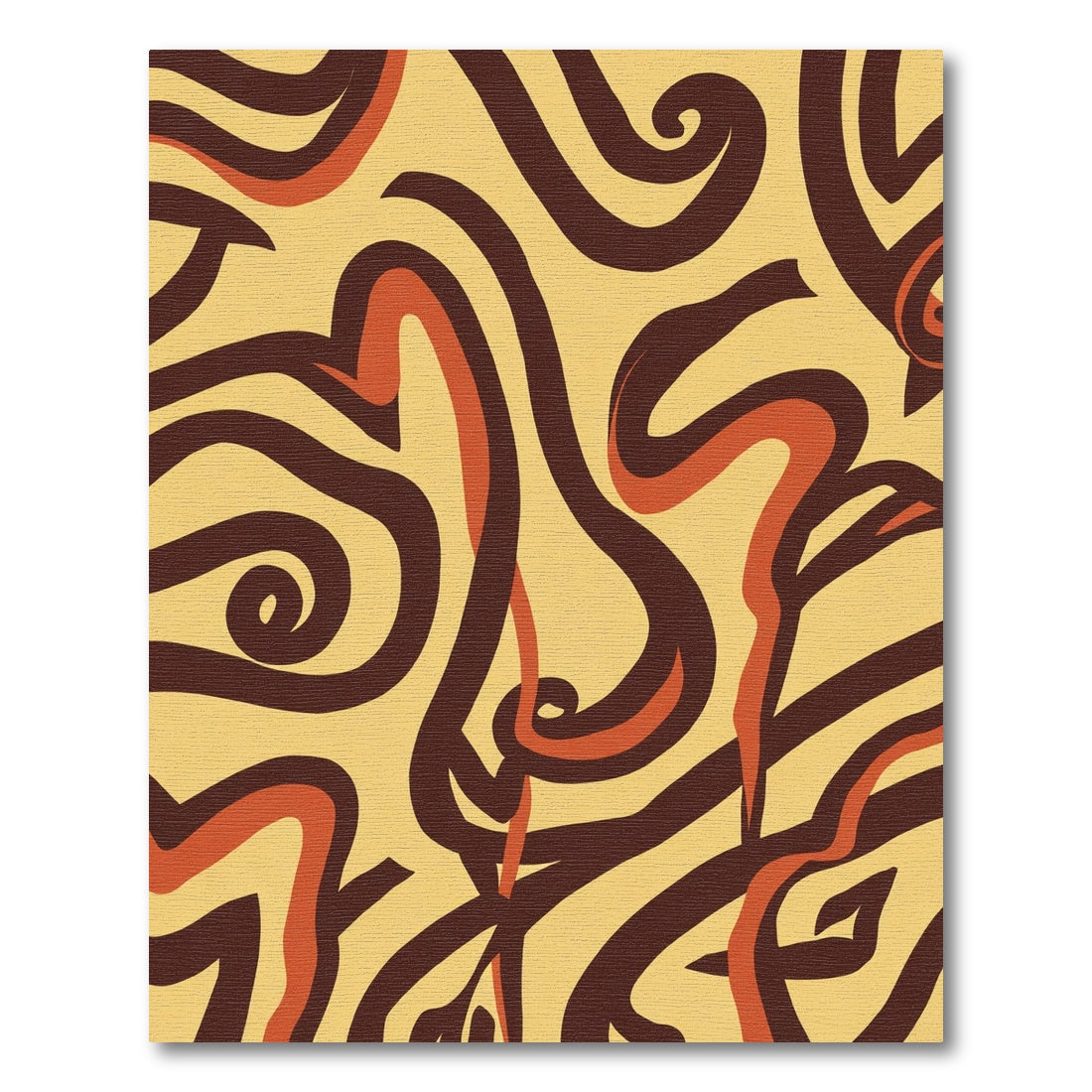 Brown Swirls on Cream Backdrop Rug
