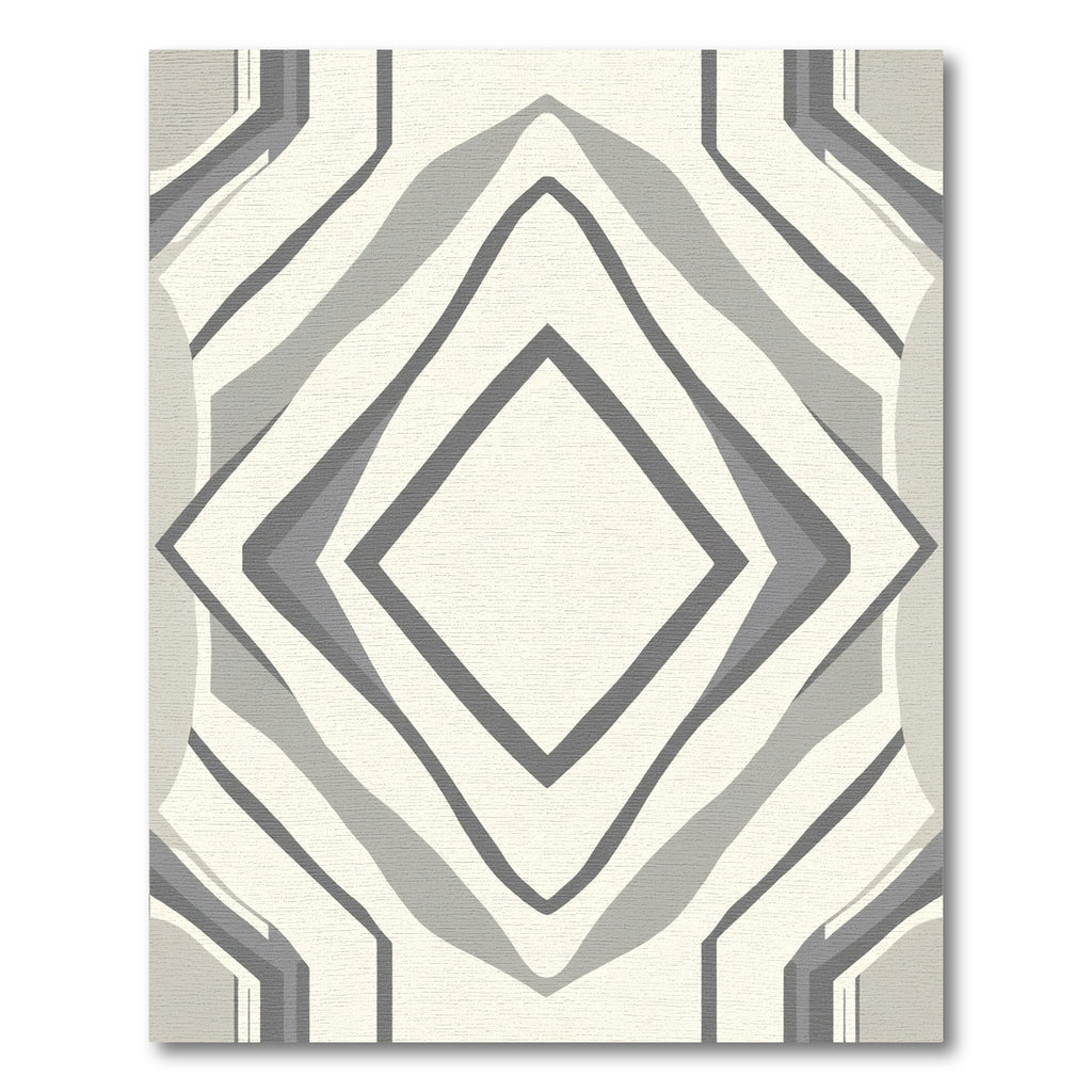 Cream and Gray Geometric Diamond Symmetry Rug