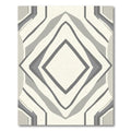 Cream and Gray Geometric Diamond Symmetry Rug