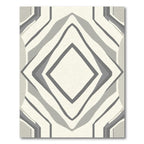 Cream and Gray Geometric Diamond Symmetry Rug