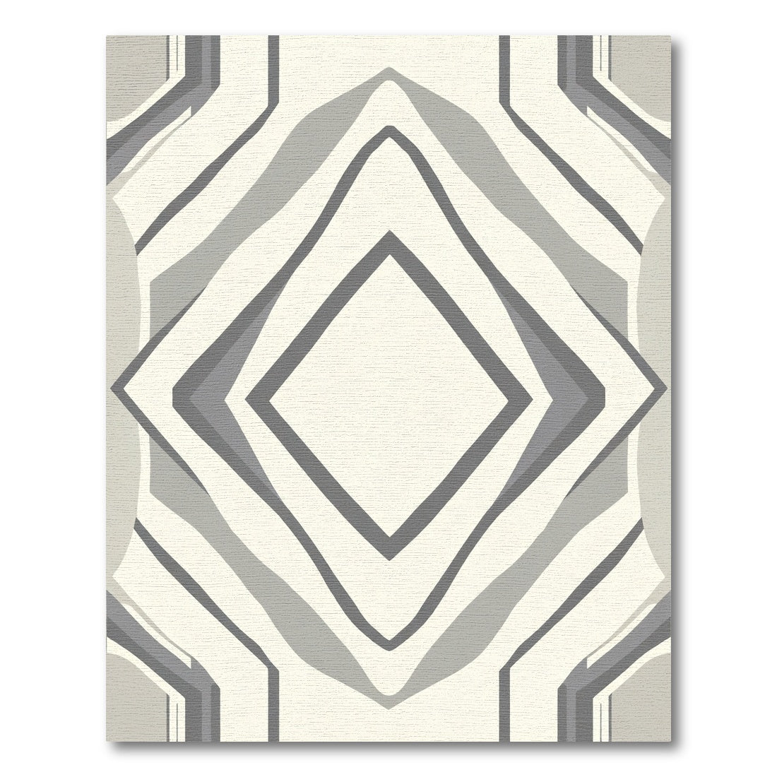 Cream and Gray Geometric Diamond Symmetry Rug