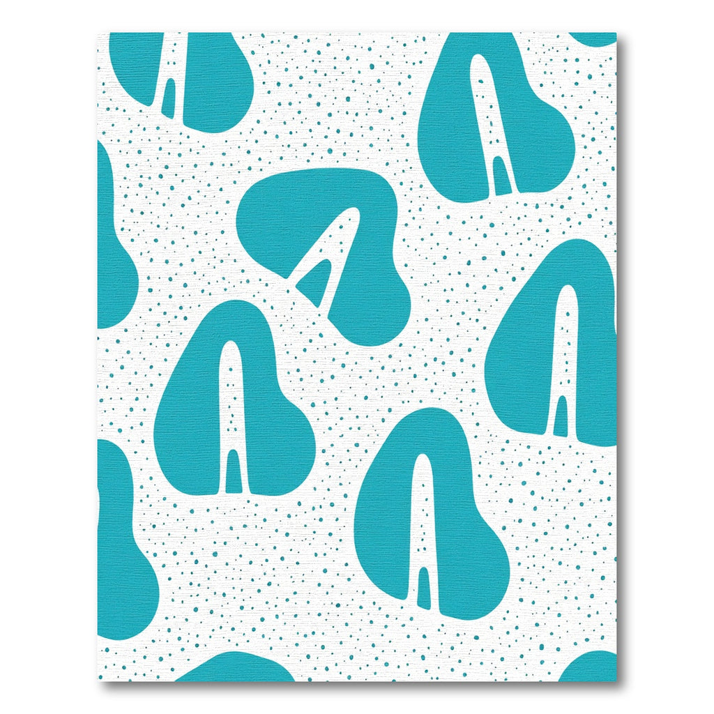 Teal Organic Dot Abstract Rug