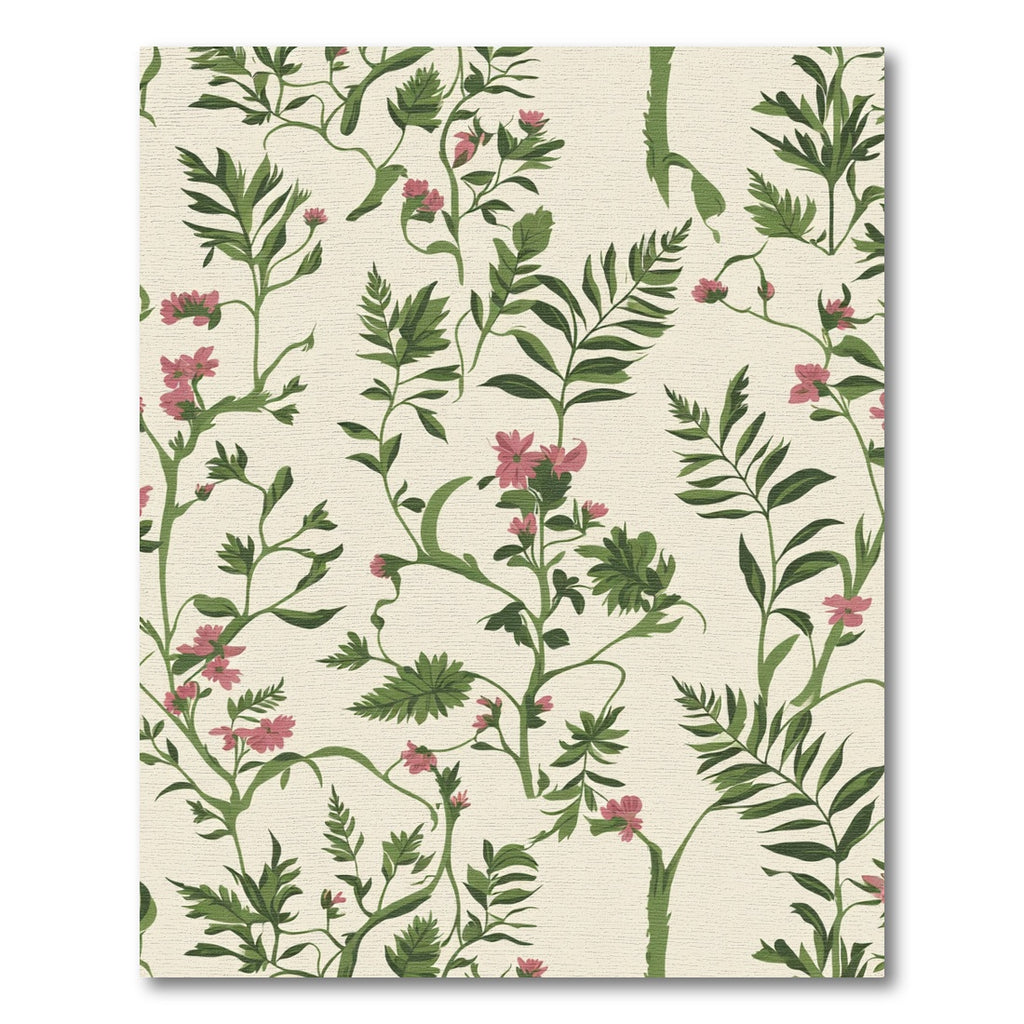 Cream Blush Vintage Floral Vine Rug
