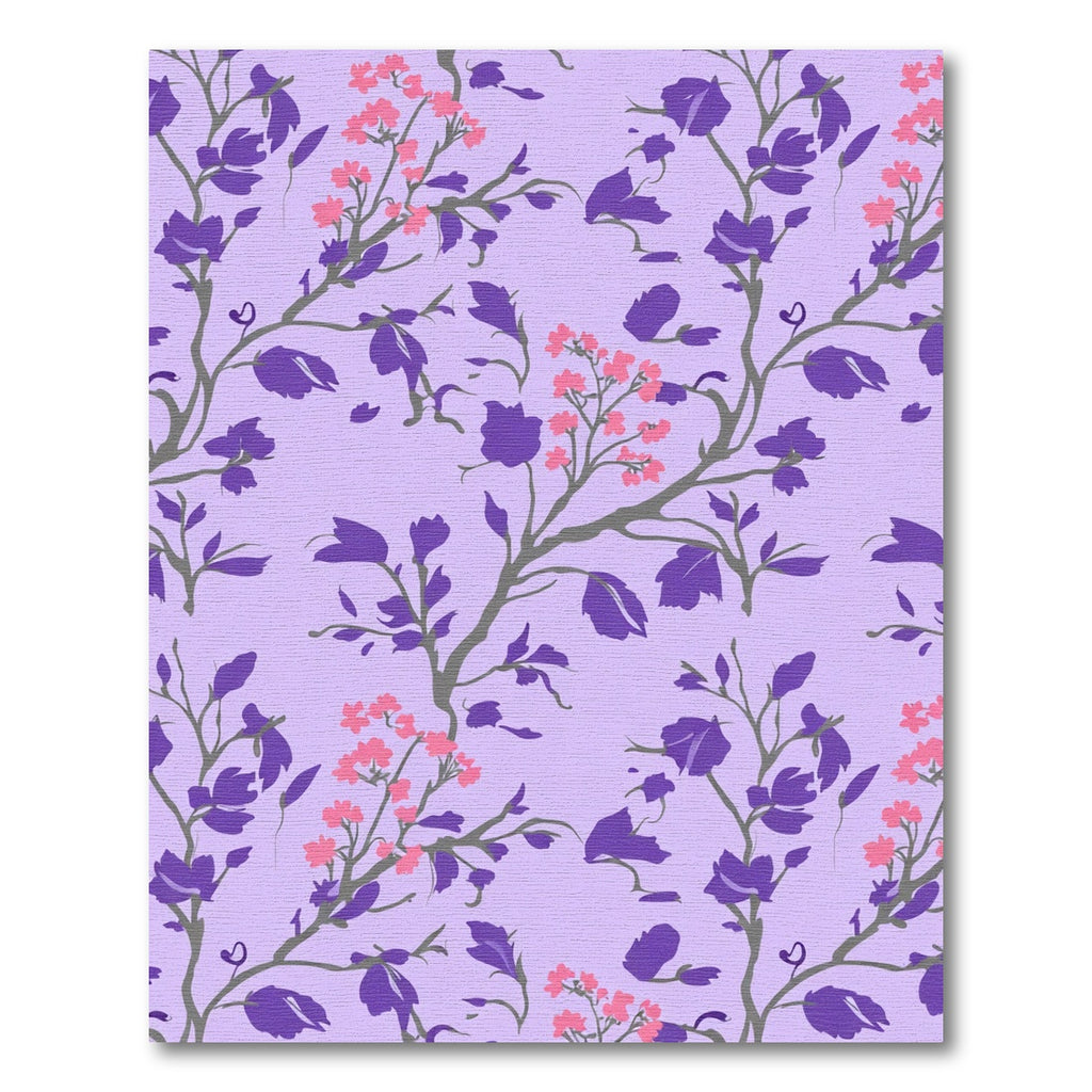 Violet Purple Flower Vine Branches Rug