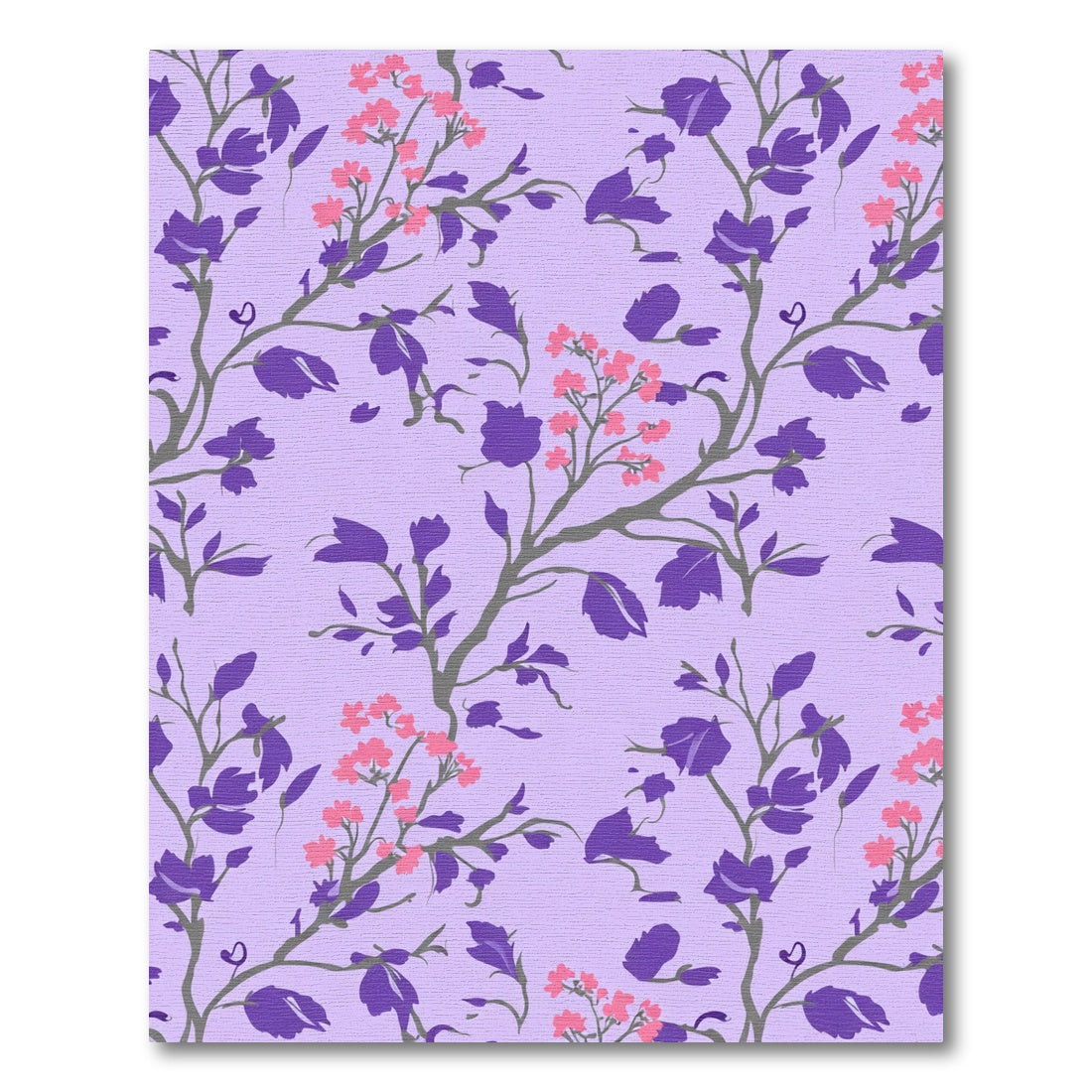 Violet Purple Flower Vine Branches Rug
