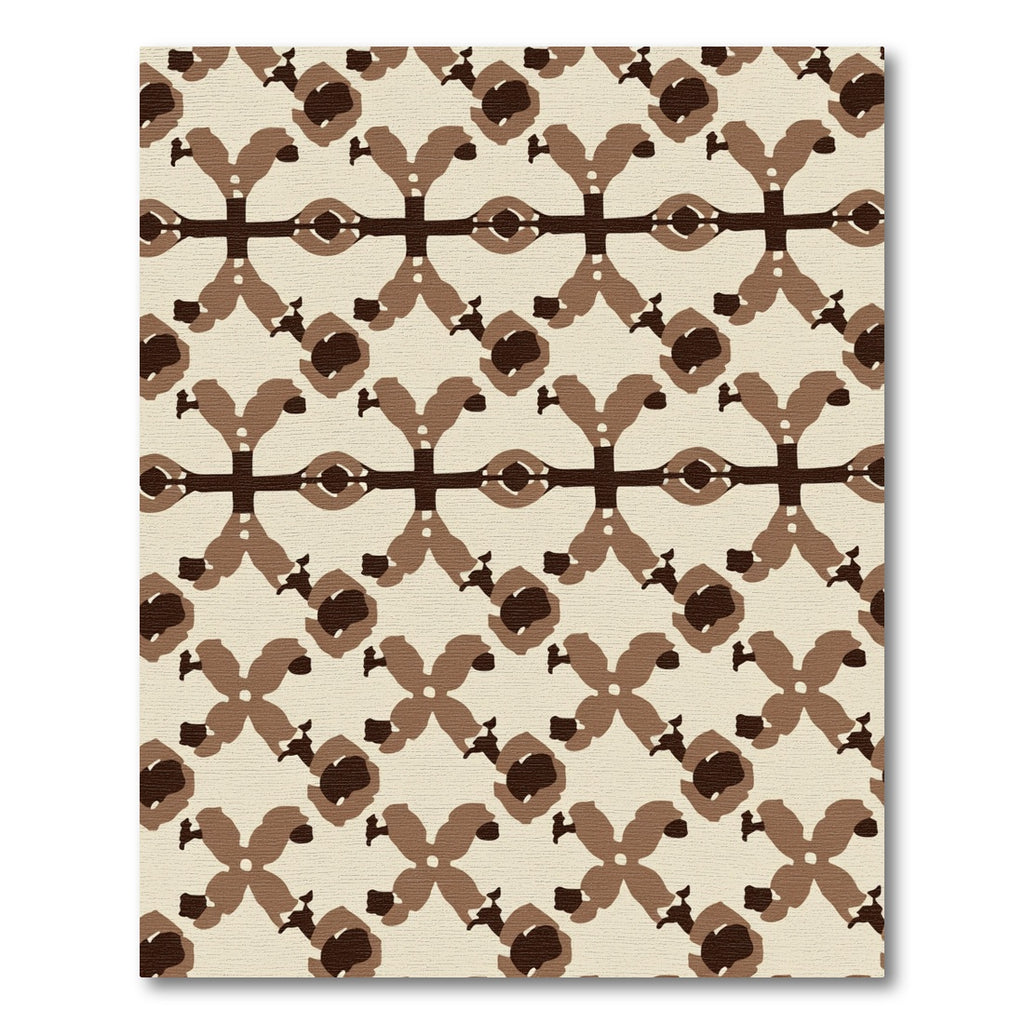 Brown and Cream Abstract X Motif Rug