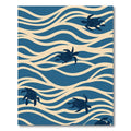 Navy Turtle Waves Commination Rug