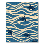 Navy Turtle Waves Commination Rug