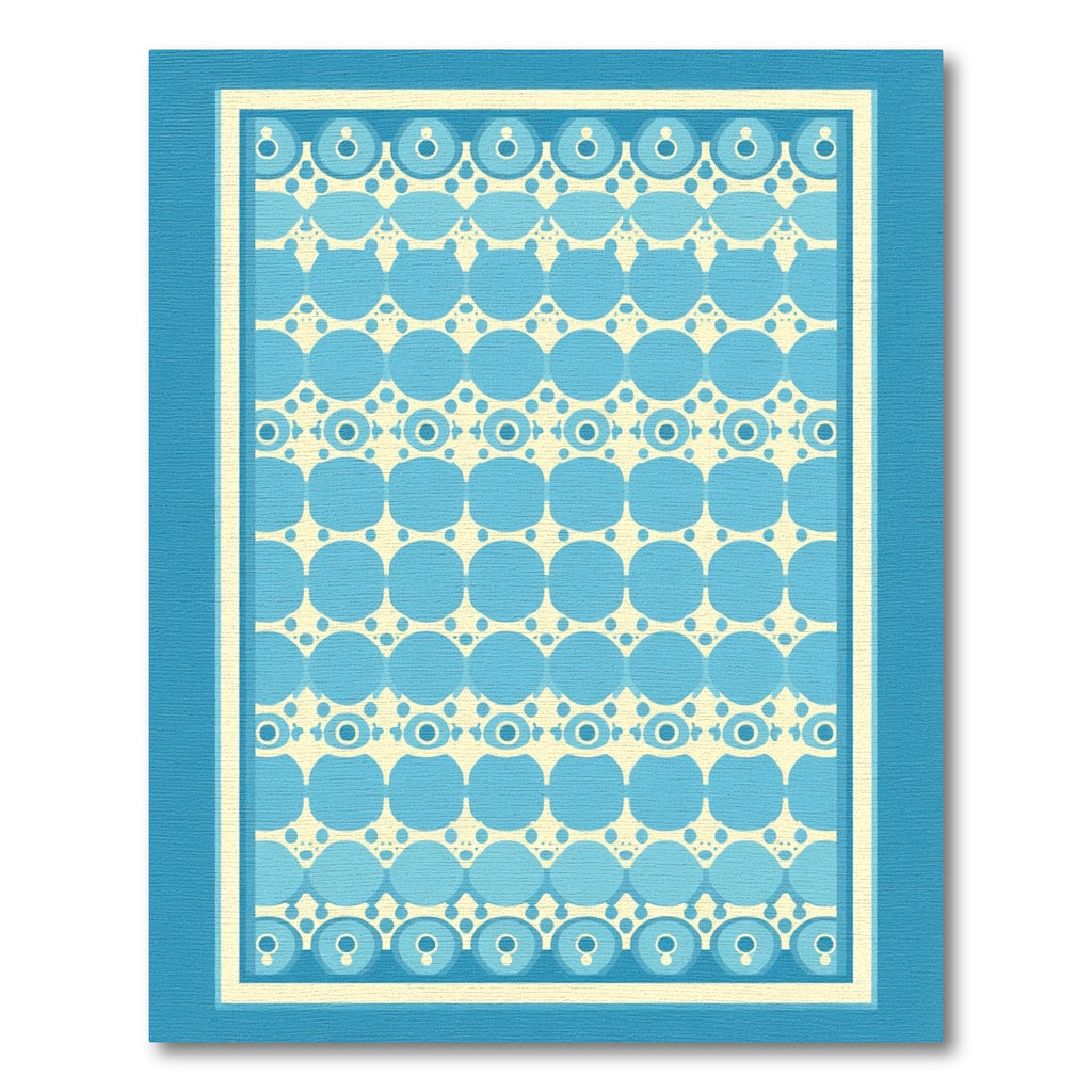 Cool Blue Abstract Circles Rug