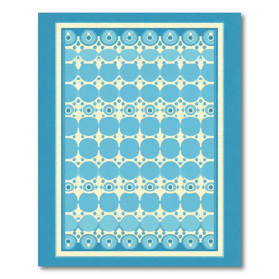 Cool Blue Abstract Circles Rug