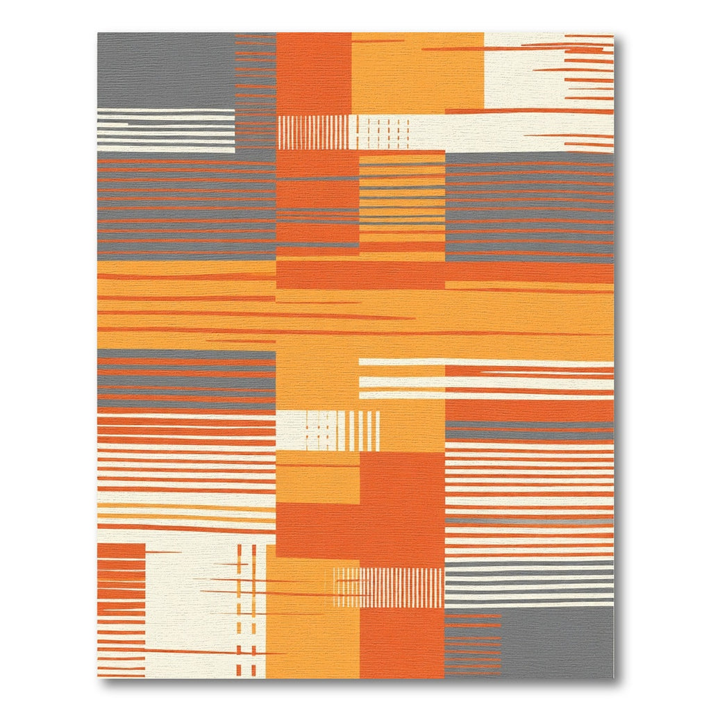 Modern Abstract Stripe Collage Rug
