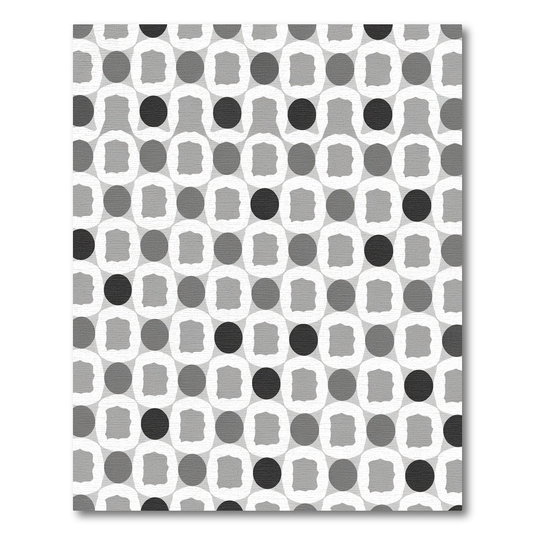 Monochromatic Geometric Circles Squares Rug