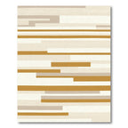 Gold Tan Cream Horizontal Stripe Rug