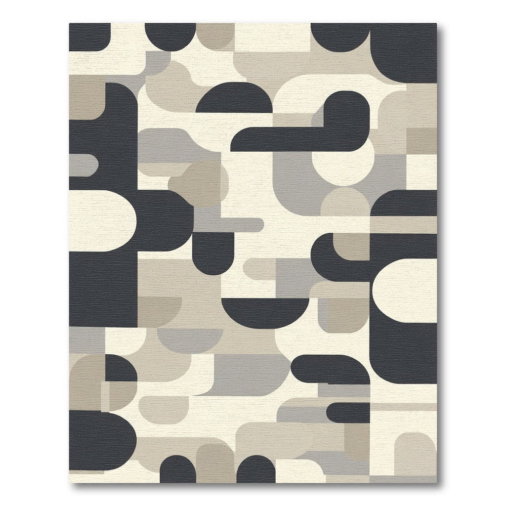 Mid-Century Abstract Geometric Forms Rug
