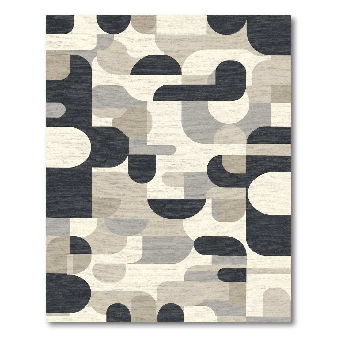 Mid-Century Abstract Geometric Forms Rug