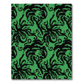 Bold Black Swirling Green Abstract Rug