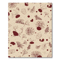 Crimson botanical linework scattered elements Rug