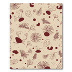 Crimson botanical linework scattered elements Rug
