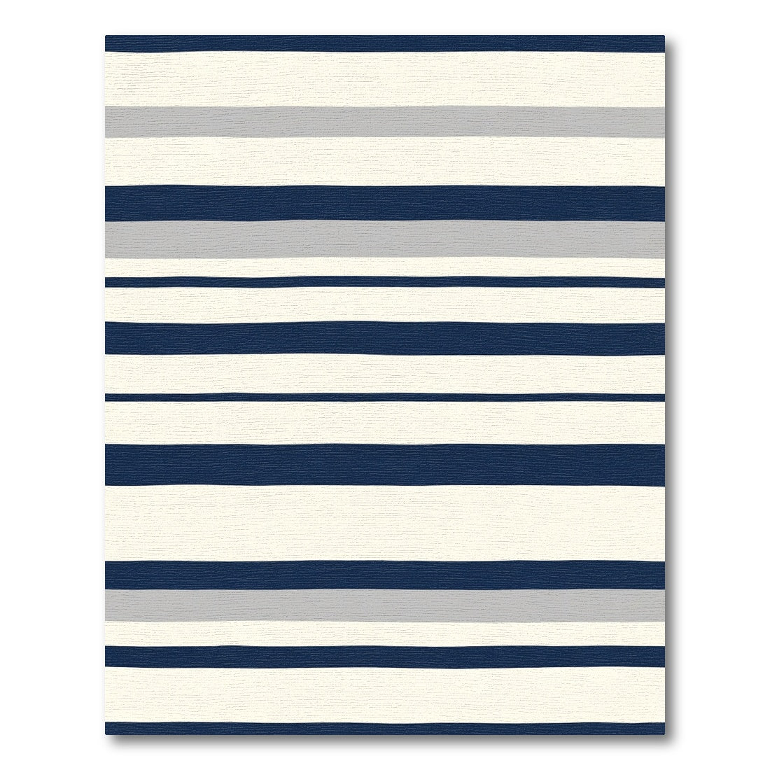 Navy, Cream, Gray Striped Rug