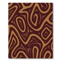 Rich Brown Abstract Swirl Flow Rug