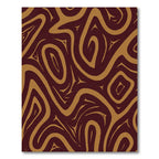 Rich Brown Abstract Swirl Flow Rug