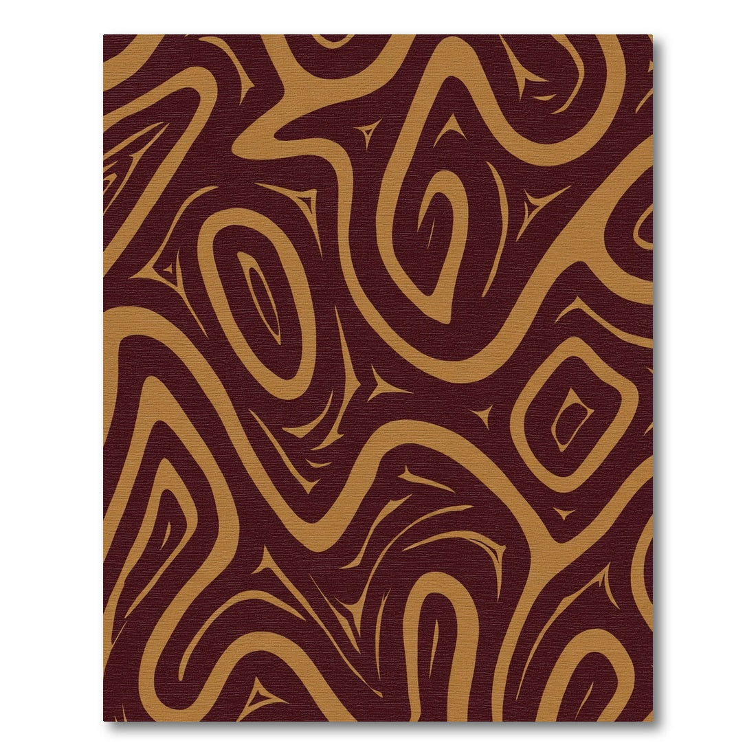 Rich Brown Abstract Swirl Flow Rug