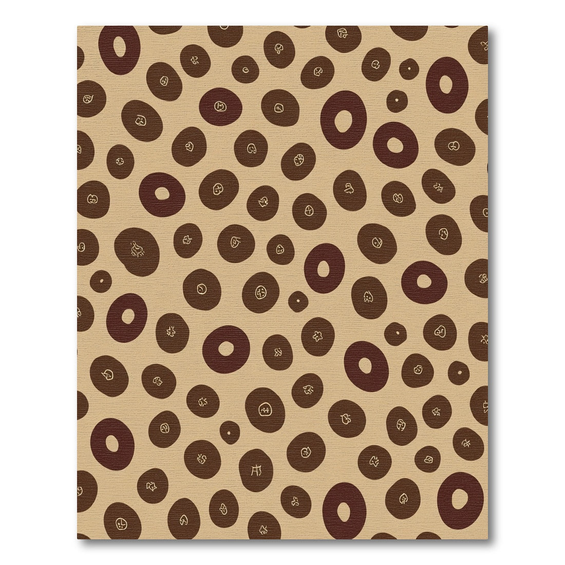 Brown Organic Shapes Scattered Rug