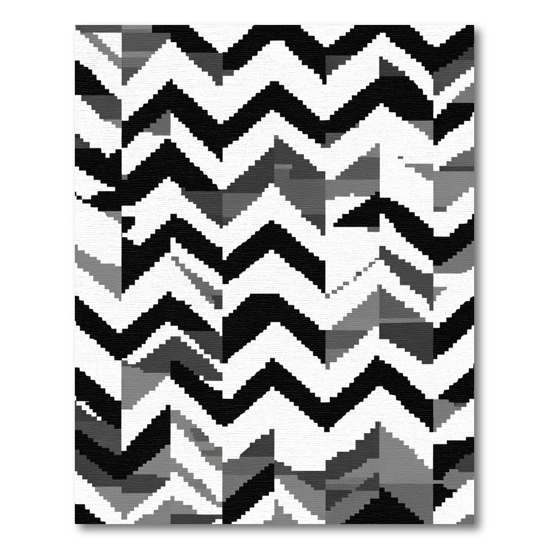 Monochromatic Chevron Patchwork Rug