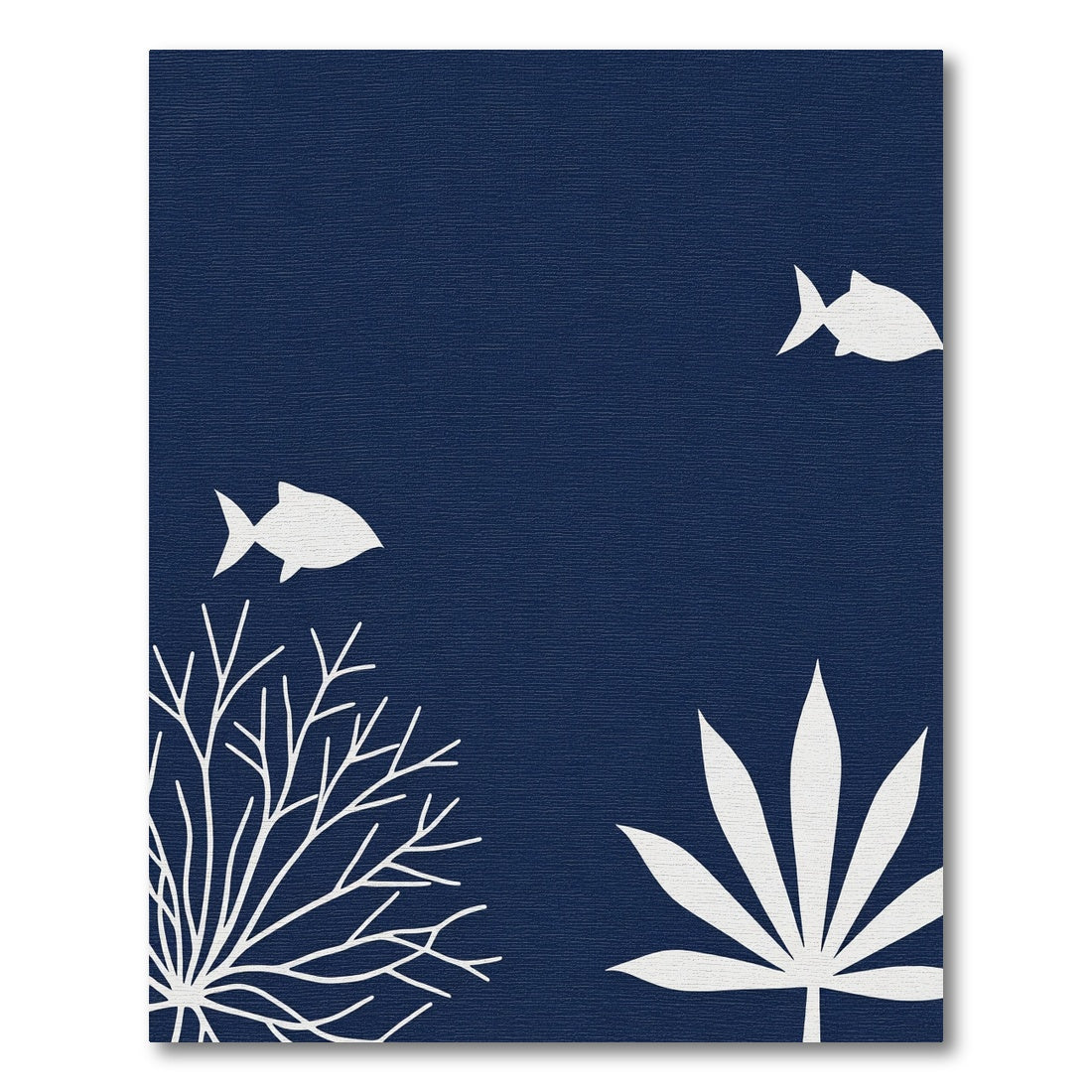 Deep Blue Ocean Fish Coral Rug