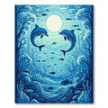 Ocean Dolphins Underwater Sun Rays Rug