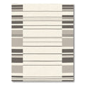 Minimalist Cream and Gray Striped Rectangles Rug