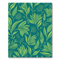 Teal Lime Leaf Botanical Arrangement Rug