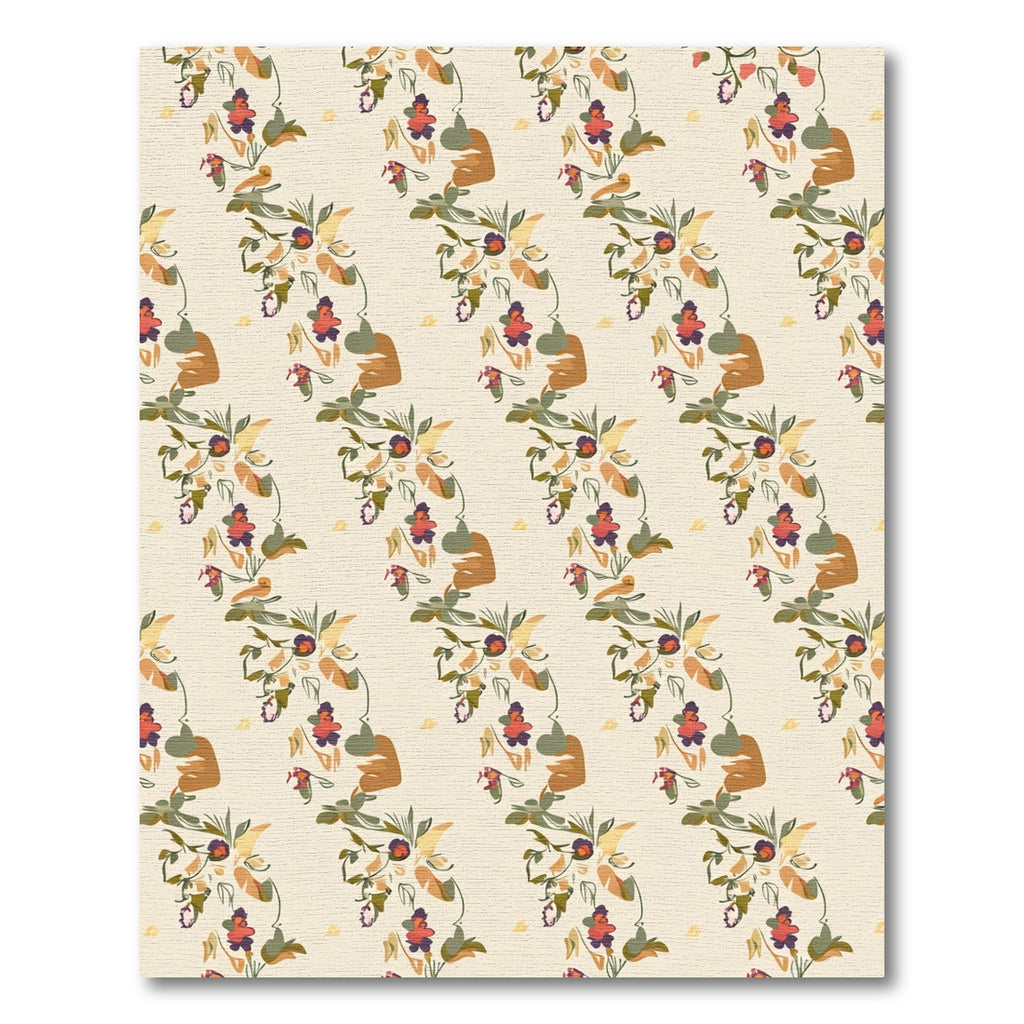 Earthy Abstract Floral Vine Rug