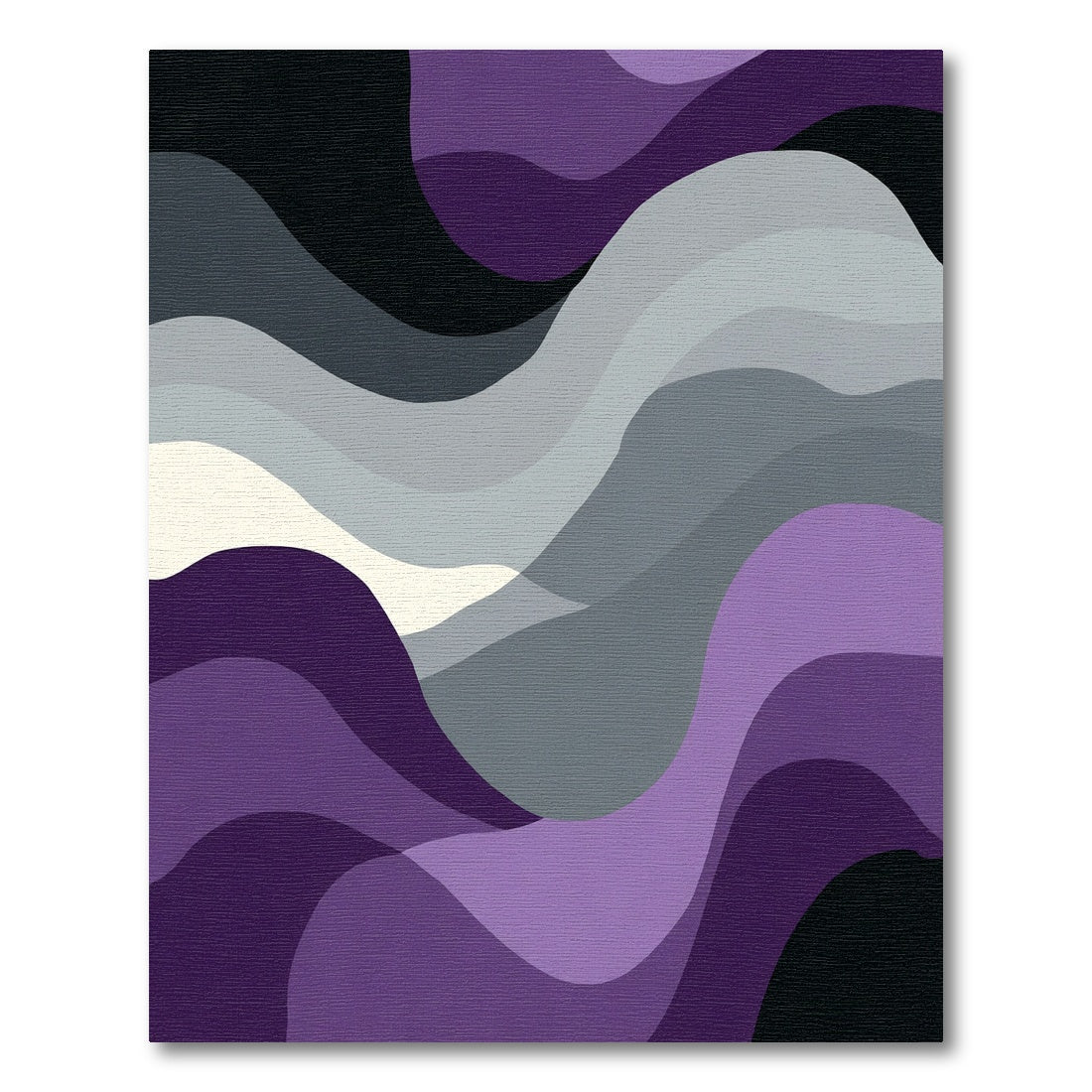 Modern Amethyst Abstract Wave Rug