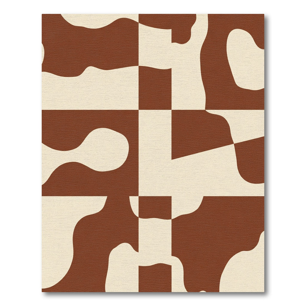 Abstract Organic Brown Cream Shapes Rug