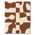 Abstract Organic Brown Cream Shapes Rug
