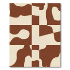 Abstract Organic Brown Cream Shapes Rug