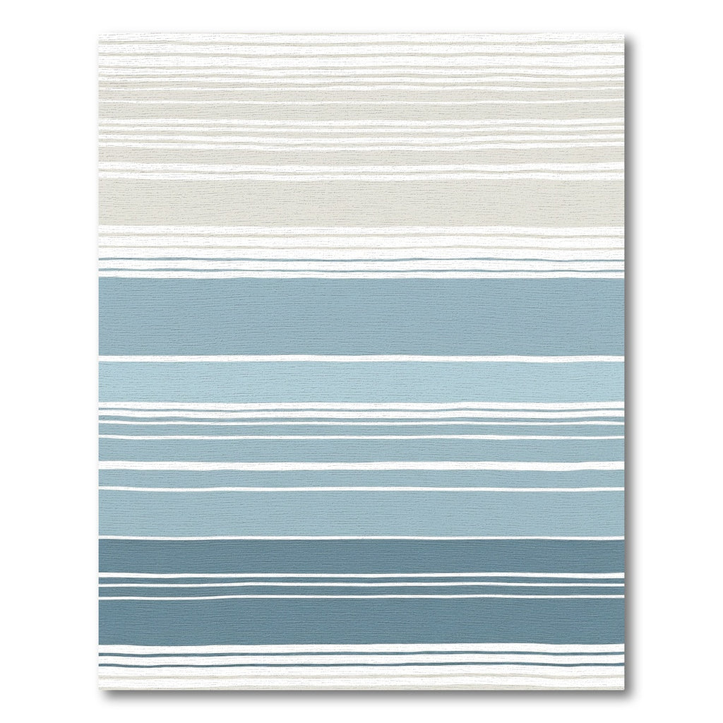 Soft Striped Blue and Taupe Lines Rug