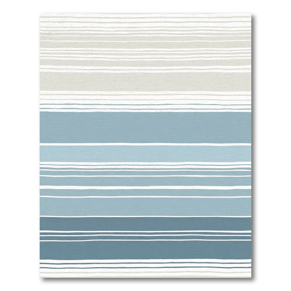 Soft Striped Blue and Taupe Lines Rug
