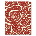 Crimson Abstract Swirl Organic Rug