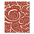 Crimson Abstract Swirl Organic Rug