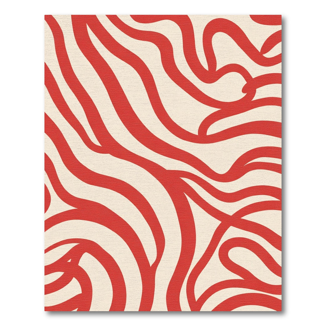 Crimson Red Wavy Lines Rug