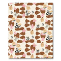 Whimsical Brown Floral Clay Pebble Rug