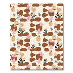 Whimsical Brown Floral Clay Pebble Rug