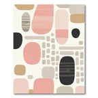 Soft Pink Taupe Abstract Shapes Rug