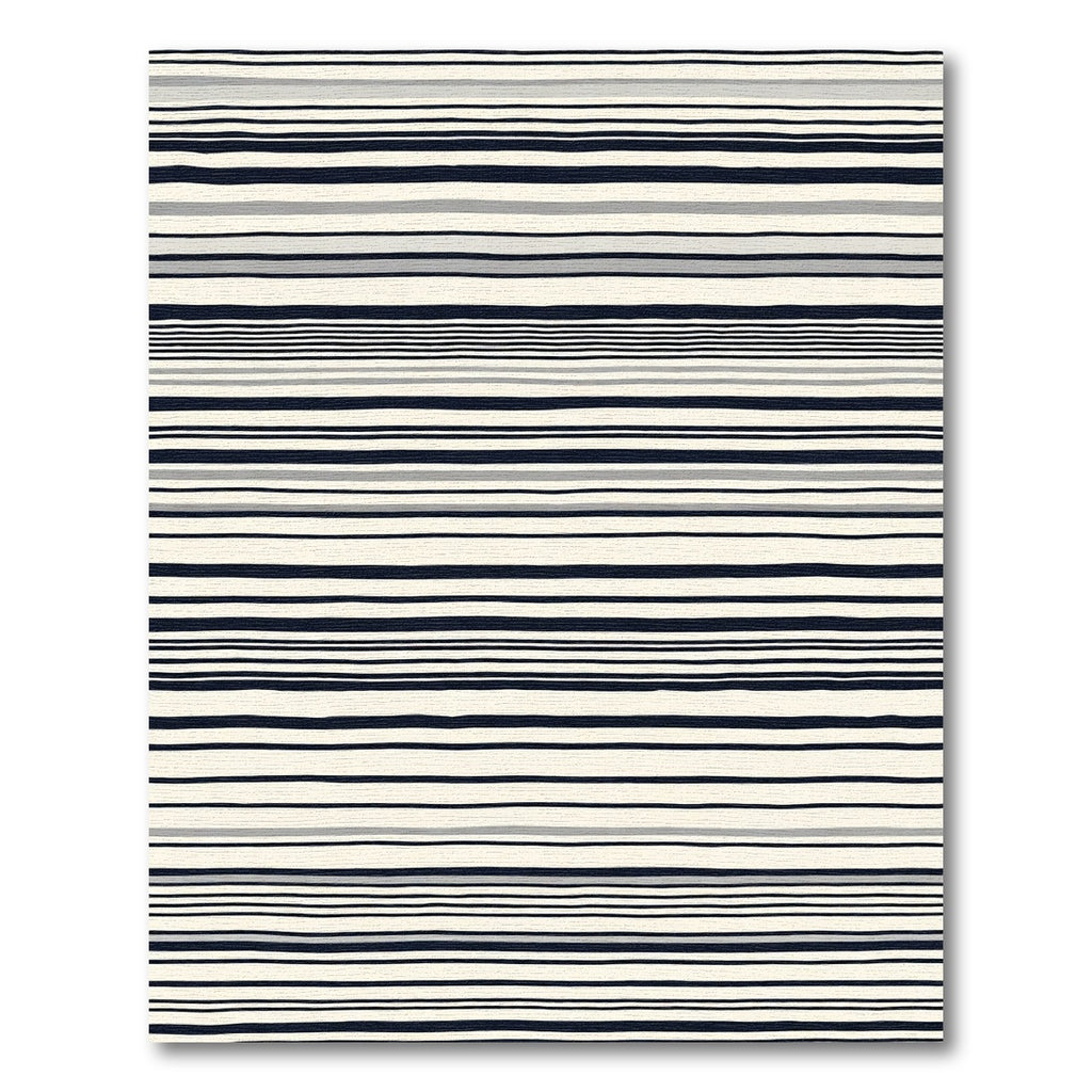 Minimalist Ivory Black Stripe Rug