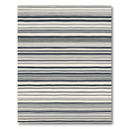 Minimalist Ivory Black Stripe Rug