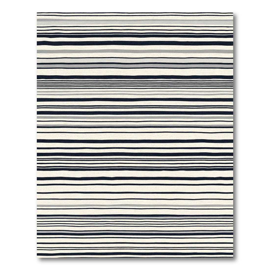 Minimalist Ivory Black Stripe Rug