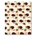 Brown Orange Leafy Abstract Shapes Rug