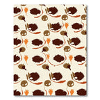 Brown Orange Leafy Abstract Shapes Rug
